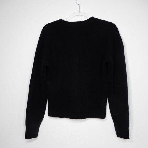 NORDSTROM Wool Cashmere V-Neck Cardigan Sweater Size S Black NEW $169 - Picture 7 of 10